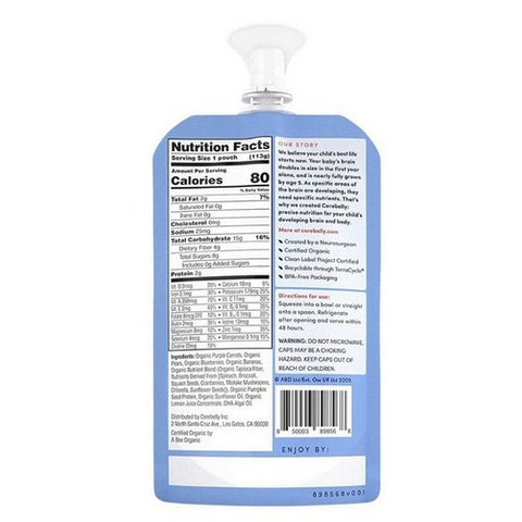 Cerebelly, Organic Purple Carrot Blueberry Pouch, 4 Oz (Case Of 6)