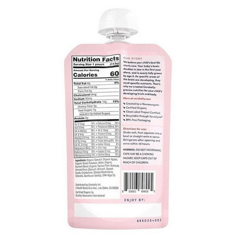 Cerebelly, Baby And Toddler Puree Spinach Apple Sweet Potato, 4 Oz (Case Of 6)