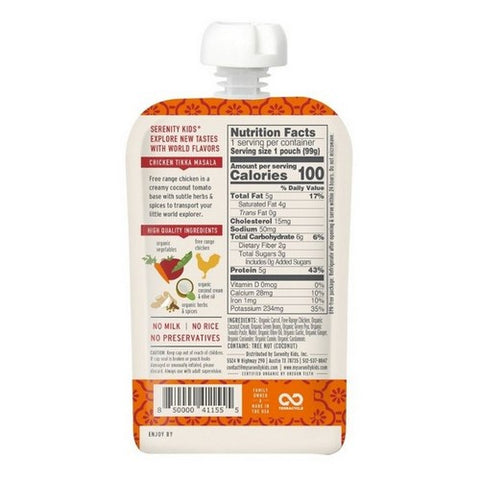 Serenity Kids, Chicken Tikka Masala Baby Food Pouch, 3.5 Oz (Case Of 6)