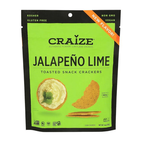 Craize, Jalapeno Lime Corn Cracker, 4 Oz (Case Of 6)