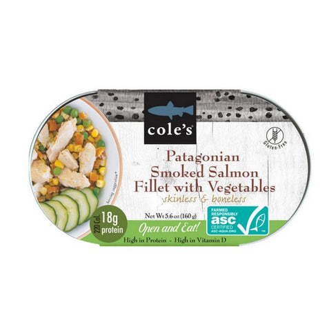 Coles, Patagonian Salmon Smoked Fillet With Vegetables, 5.6 Oz (Case Of 6) Coles