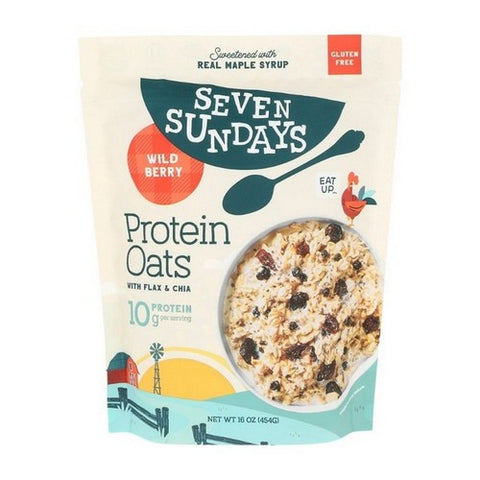 Seven Sundays, Protein Oats Wild Berry, 16 Oz (Case Of 6)