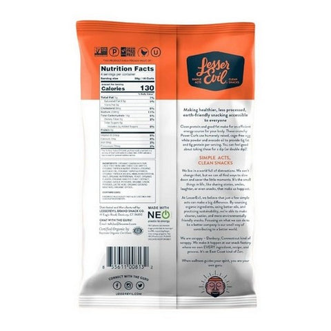 Lesser Evil, Organic Power Curls No Cheese Cheesiness, 4 Oz (Case Of 9)