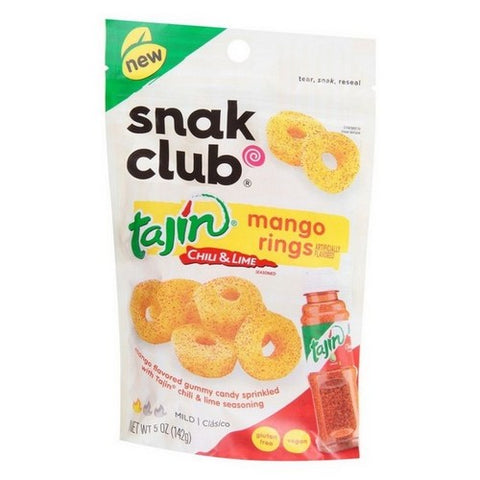 Snak Club, Tajin Chili And Lime Mango Rings, 5 Oz (Case Of 6)
