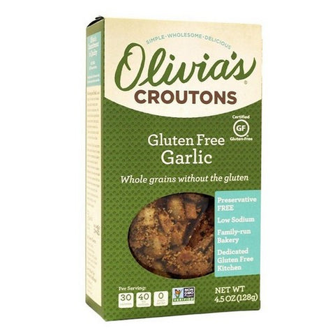 Olivias Croutons, Garlic Croutons, 4.5 Oz (Case Of 6)