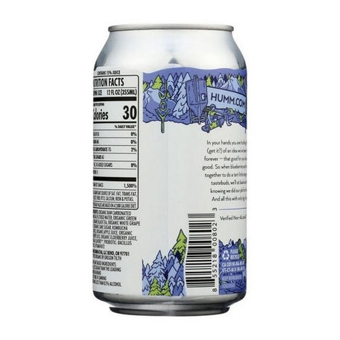 Humm Kombucha, Blueberry Mint Kombucha, 12 Oz (Case Of 6)