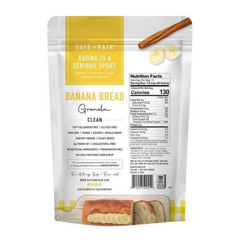 Safe Plus Fair Food Company, Banana Bread Granola, 12 Oz (Case Of 6) Safe Plus Fair Food Company