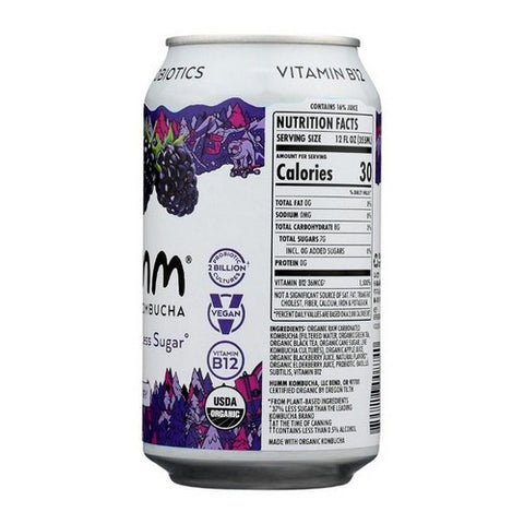 Humm Kombucha, Blackberry Probiotic Kombucha, 12 Oz (Case Of 6)