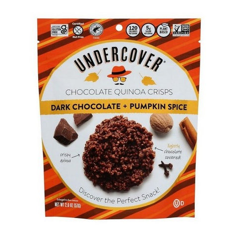 Undercover Chocolate, Quinoa Crisps Dark Chocolate And Pumpkin Spice, 2 Oz (Case Of 12)