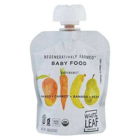 White Leaf Provisions, Baby Food Mango Carrot Pear Banana, 90 Grams (Case Of 6)