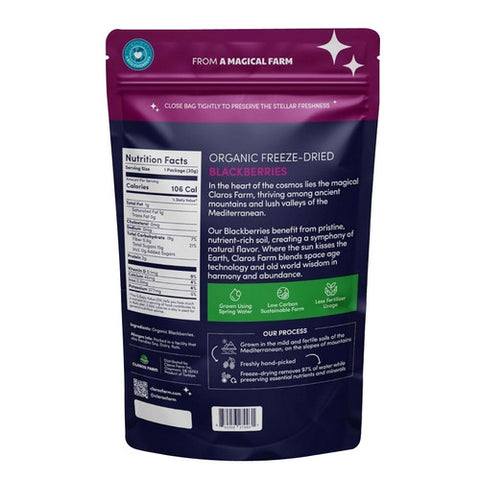 Claros Farm, Organic Freeze Dried Blackberries, 1.06 Oz (Case Of 10)