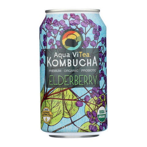 Aqua Vitea, Organic Tea Kombucha Elderberry, 12 Oz (Case Of 12) Aqua Vitea