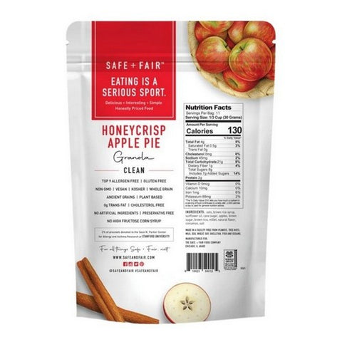 Safe Plus Fair Food Company, Honey Crisp Apple Pie Granola, 12 Oz (Case Of 6)