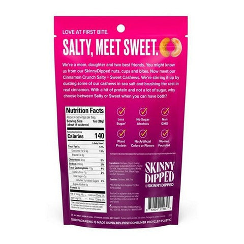 Skinny Dipped, Cinnamon Crunch Cashews, 4 Oz (Case Of 10) Skinny Dipped