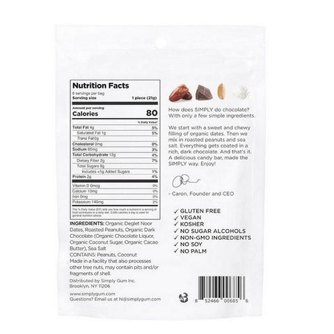 Simplygum, Salted Peanut Candy Bars, 4.5 Oz (Case Of 6)