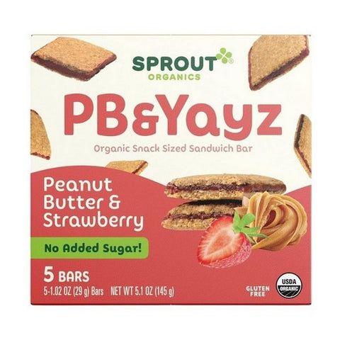 Original Sprout, Pb And Yayz Peanut Butter And Strawberry, 5.1 Oz (Case Of 6)