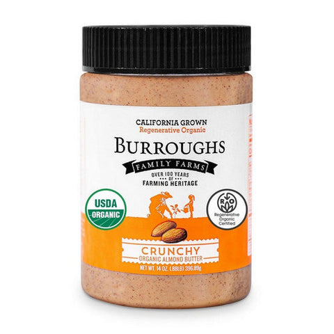 Burroughs Family Farms, Organic Crunchy Almond Butter, 14 Oz (Case Of 6) Burroughs Family Farms