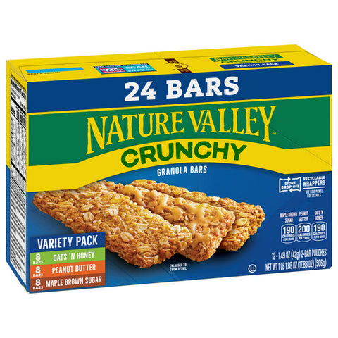 Nature Valley, Crunchy Granola Bar Variety Pack, 17.8 Oz (Case Of 6)