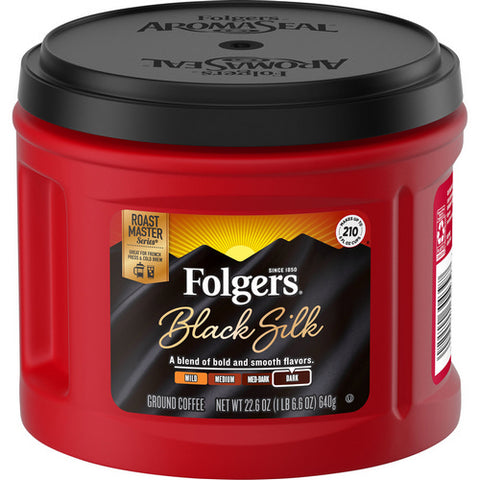 Folgers, Black Silk Canister Brown Coffee, 22.6 Oz (Case Of 6)