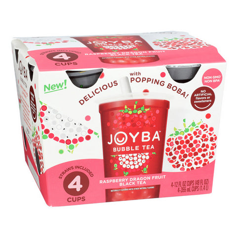 Joyba, Bubble Black Tea Raspberry Dragon Fruit, 48 Oz (Case Of 4)