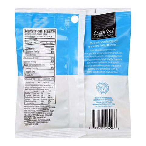 Essential Everyday, Neon Sour Gummi Worms Candy, 6.25 Oz (Case Of 12)