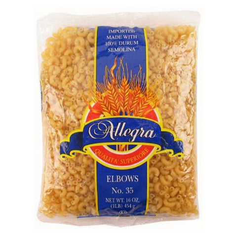 Allegra, Pasta Elbows, 16 Oz (Case Of 20)