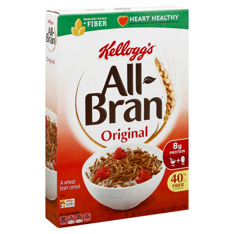 Kellogg's, Original All Bran Cereal, 18.6 Oz (Case Of 8)