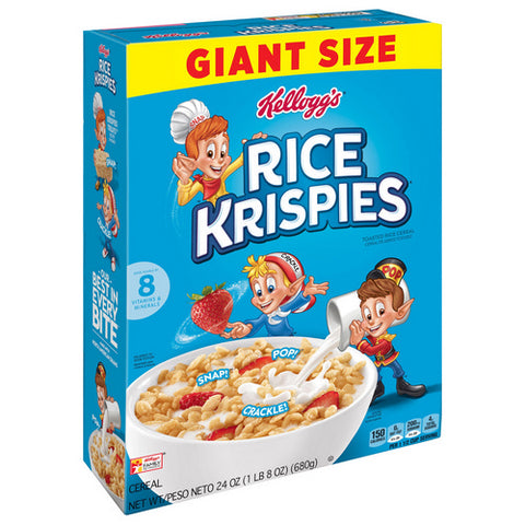 Kellogg's, Rice Krispies Cereal Giant Size, 24 Oz (Case Of 8)