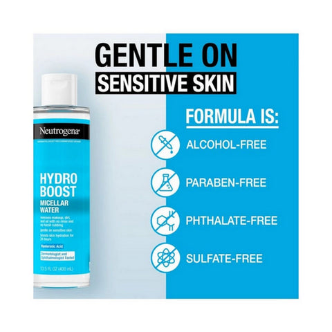 Neutrogena, Hydro Boost Triple Micellar Water Face Cleanser With Hyaluronic Acid, 13.5 Oz (Case Of 2)
