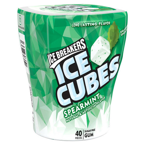 Ice Breakers, Ice Cubes Sugar Free Gum Spearmint, 3.24 Oz (Case Of 6)