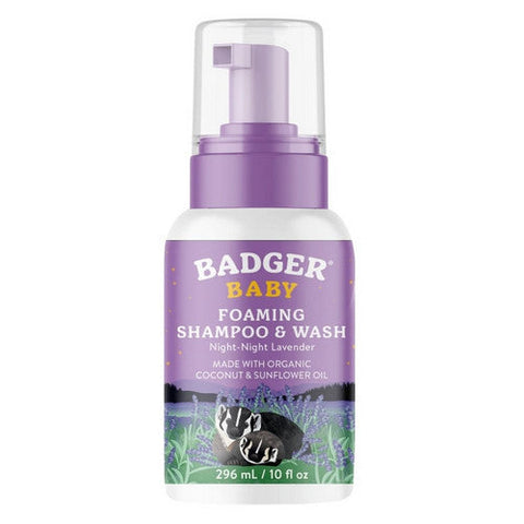 Badger Balm, Baby Night Foaming Shampoo And Wash, 10 Oz Badger Balm
