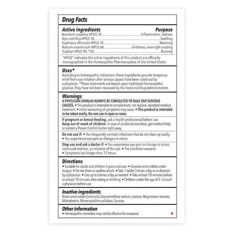 TRP Company, Natural Eyes Pink Eye Relief Fast Dissolving Tablets, 48 Count