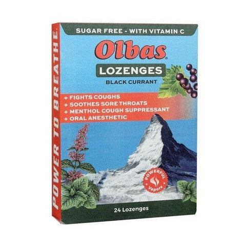 Olbas, Blackcurrant Lozenges Sugar Free, 24 Count Olbas