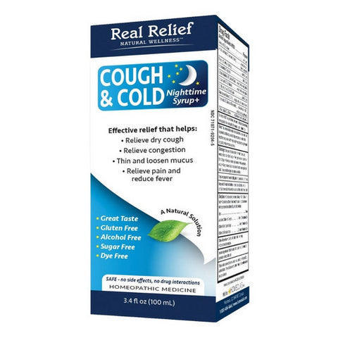 Homeolab, Real Relief Cough And Cold Nighttime, 3.4 Oz