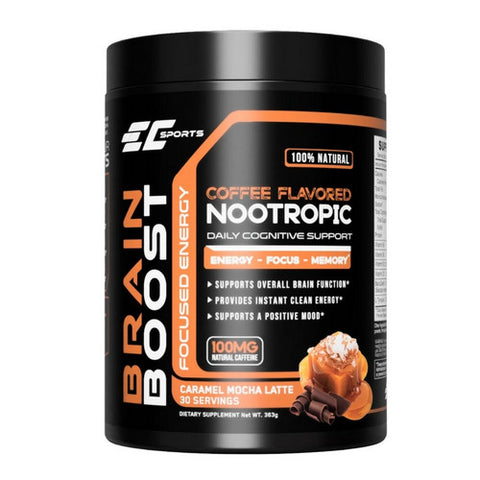 EC Sports, Brain Boost Noopropic Powder Caramel Mocha Latte, 363 Grams
