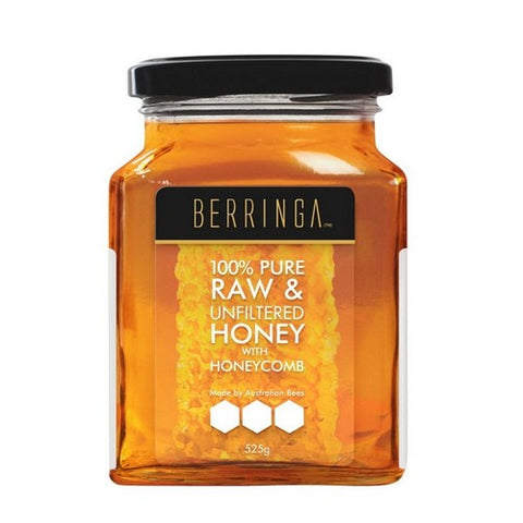 100% Pure And Raw Unfiltered Honey With Honeycomb 525 Grams by Berringa