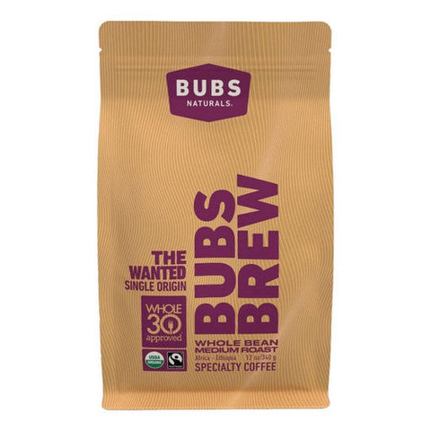 Bubs Naturals, Wanted Coffee Medium Roast Whole Bean, 12 Oz Bubs Naturals