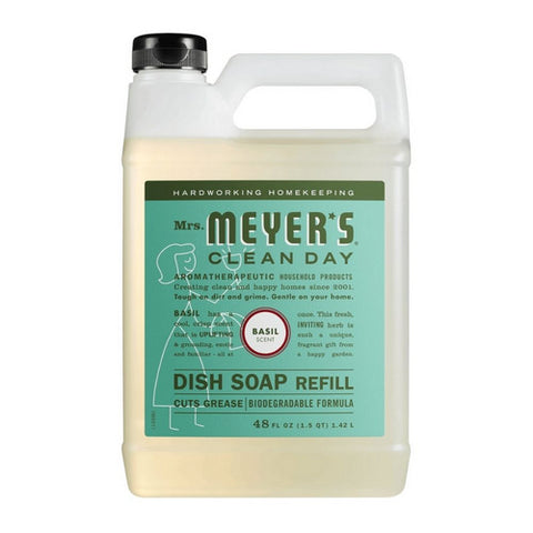 Mrs. Meyers Clean Day, Basil Dish Soap Refill, 48 Oz