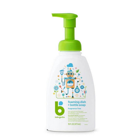 Babyganics, Fragrance-Free Foaming Dish & Bottle Soap, 16 Oz Babyganics