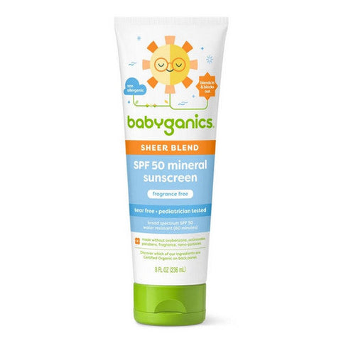 Babyganics, Fragrance-Free Baby Sheer Blend Sunscreen Lotion SPF 50, 8 Oz Babyganics