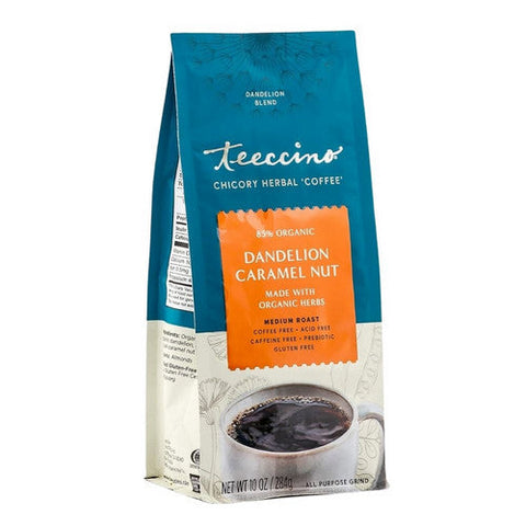 Teeccino, Dandelion Caramel Nut Herbal Coffee, 10 Oz Teeccino