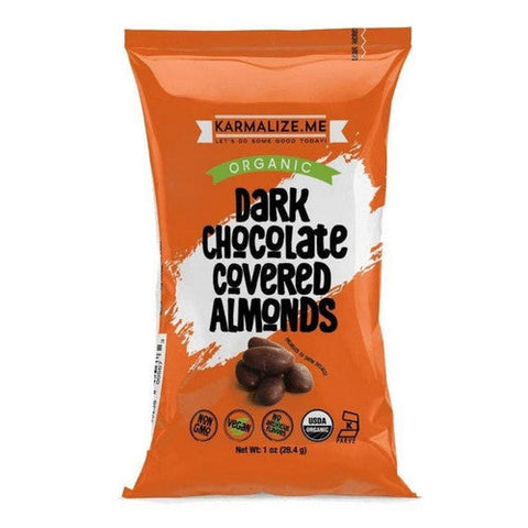 Karmalize.Me, Vegan Dark Chocolate Covered Almonds, 1 Oz Karmalize.Me