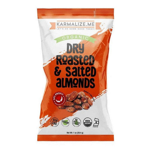 Karmalize.Me, Dry Roasted & Salted Whole Almonds, 1 Oz Karmalize.Me