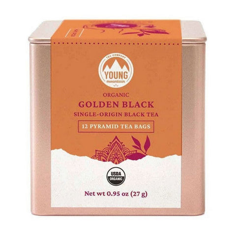 Young Mountain Tea, Organic Golden Black Tea, 12 Bags Young Mountain Tea