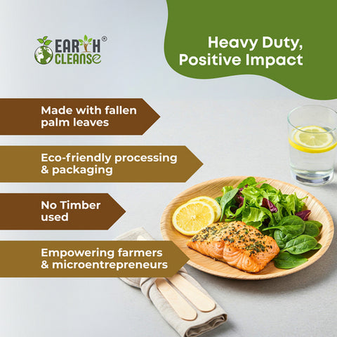 Earth Cleanse, Areca Palm Leaf Round Plates 12-Inch, Pack of 25