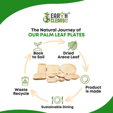 Earth Cleanse, Areca Palm Leaf Round Plates 12-Inch, Pack of 25 Earth Cleanse