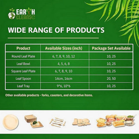 Earth Cleanse, Areca Palm Leaf Round Plates 12-Inch, Pack of 25 Earth Cleanse