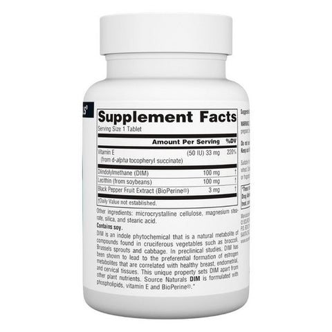 Source Naturals, Dim, 100 MG, (Diindolylmethane) 60 Tabs