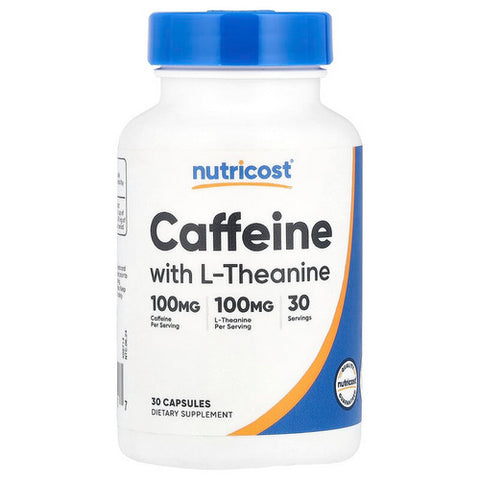 Nutricost, Caffeine + Theanine Capsules, 100 Mg, 30 Count
