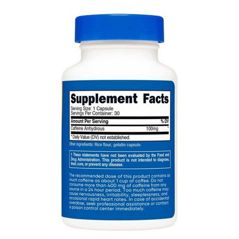 Nutricost, Caffeine Capsules, 100 Mg, 30 Count